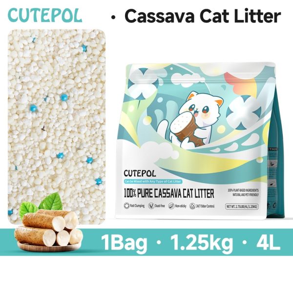 Cutepol Pasir Kucing Ubi Kayu Semula Jadi 1.25kg (4L)